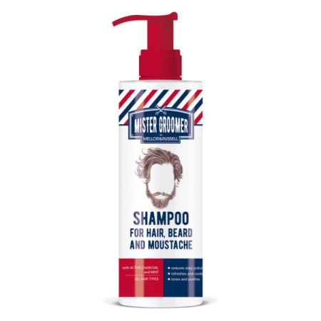 PENTRU BARBATI - Șampon 3-în-1  - Mister Groomer  - pentru Păr, Barbă și Mustață (200ml)