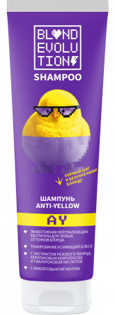 Toner pentru parul gri - SAMPON ANTI-YELLOW - BLONDEVOLUTION TONIKA -  pentru părul puternic decolorat , 250 ML