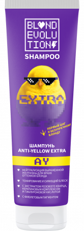 Toner pentru parul gri - SAMPON ANTI-YELLOW EXTRA - BLONDEVOLUTION TONIKA - 250 ML