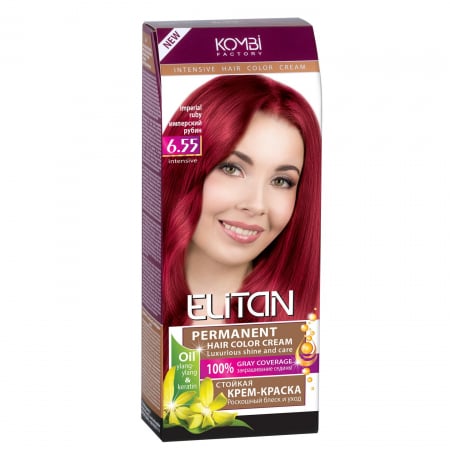 Produse pentru par - Vopsea de par permanenta “Elitan” culoare intensa si naturala -6,55 – Imperial rubin
