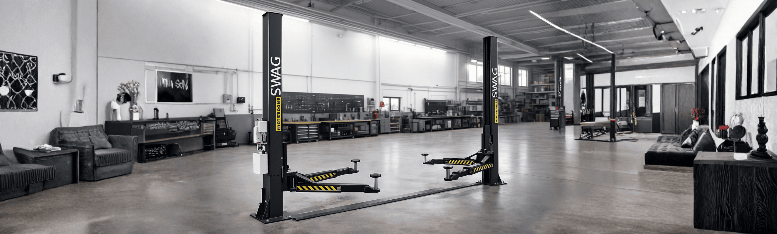 SWAG-Elevator 2 coloane 4T brate fata din 3 segmente hidraulic cu deblocare manuala, 220V sau 380V