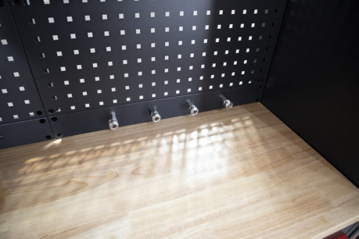 Banc de lucru tip Sistem modular mobilier de atelier 10 piese, negru cu rosu - HBM [10]