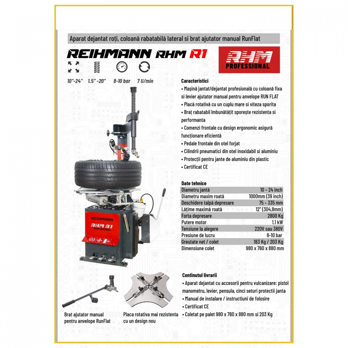 Aparat dejantat anvelope 24 inch, REIHMANN-RHM R1 [10]