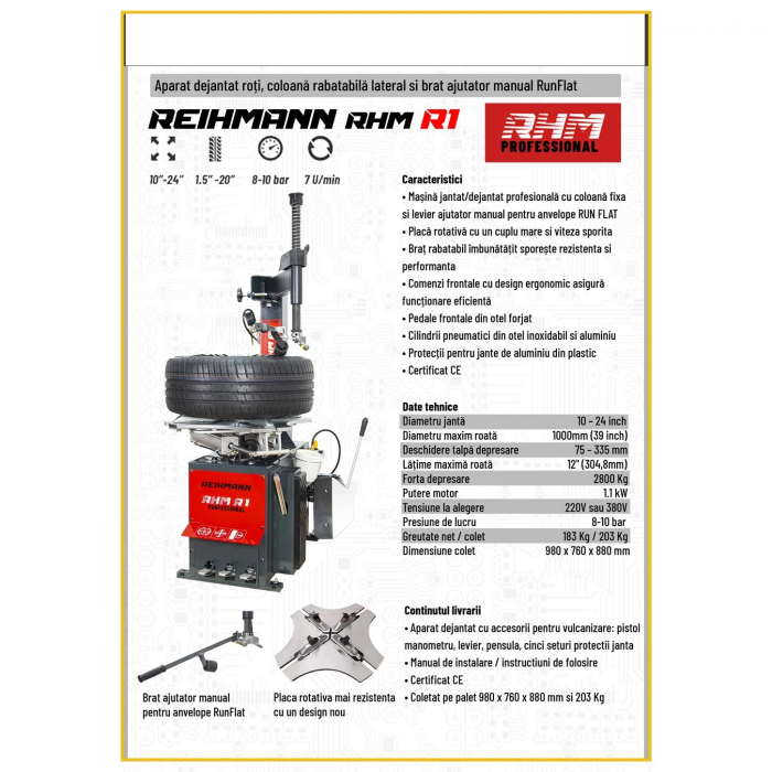 Aparat dejantat anvelope 24 inch REIHMANN-RHM R2 [10]