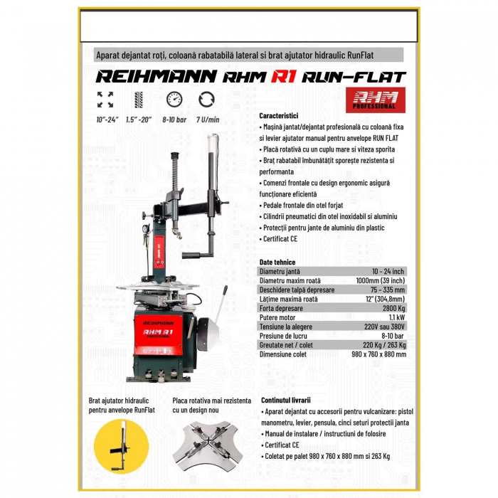 Aparat dejantat anvelope 24 inch RHM R1 Run Flat [2]