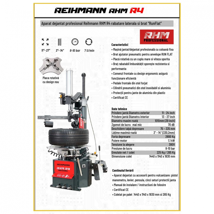 Aparat dejantat anvelope 27 inch REIHMANN-RHM R4 [2]