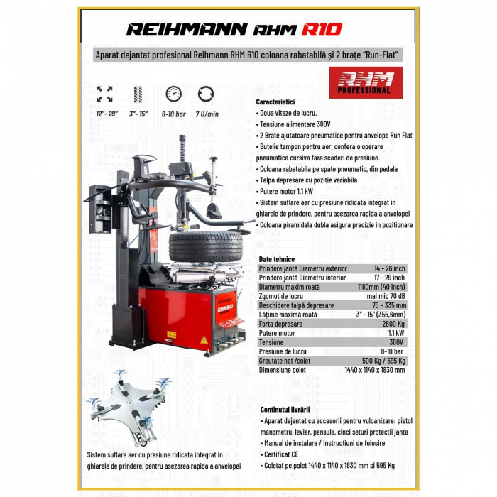 Aparat dejantat anvelope 29 inch REIHMANN-RHM R10 [2]
