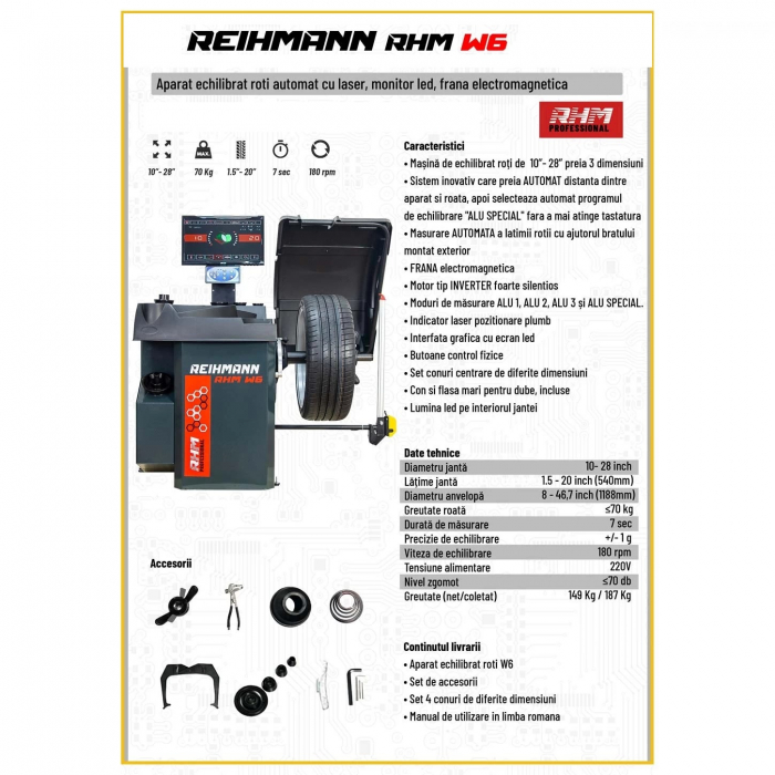 Masina echilibrat roti REIHMANN-RHM W6 automat cu laser [5]
