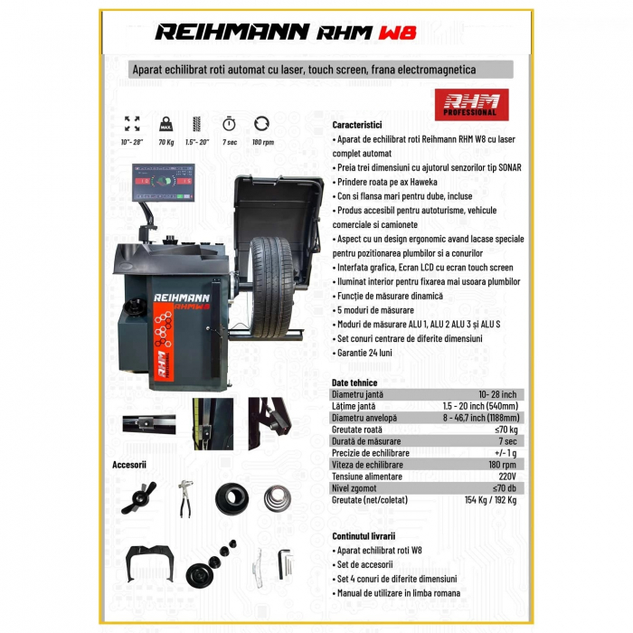 Masina echilibrat roti REIHMANN-RHM W8 cu touch screen si laser [5]