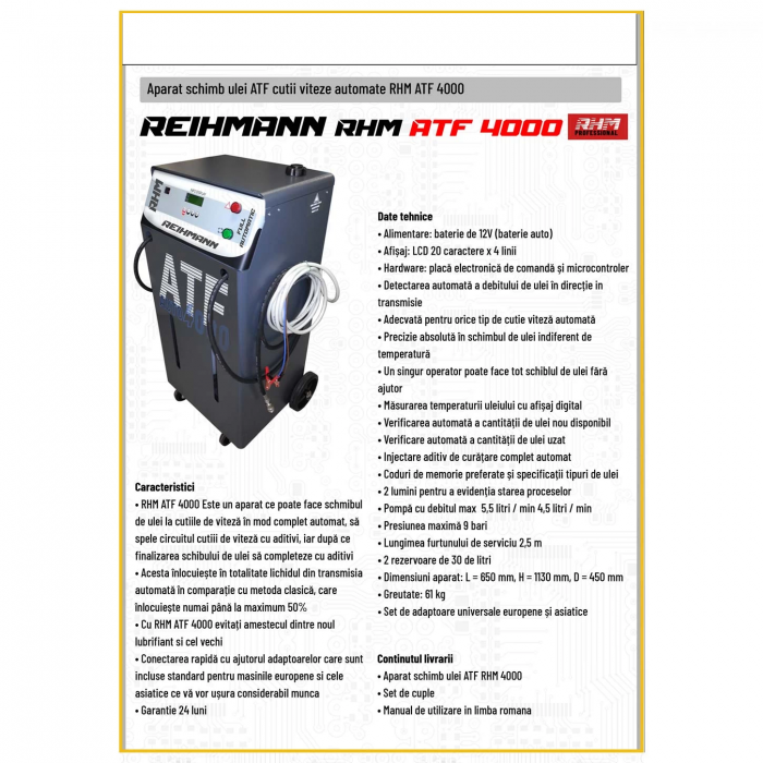 Aparat Schimb ulei ATF cutii viteze automate RHM - ATF4000 [2]