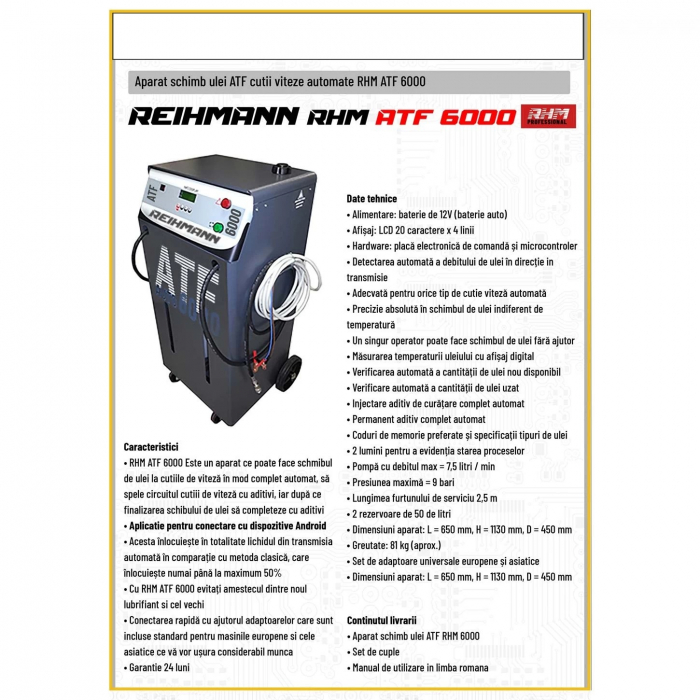 Aparat Schimb ulei ATF cutii viteze automate RHM - ATF6000 [2]