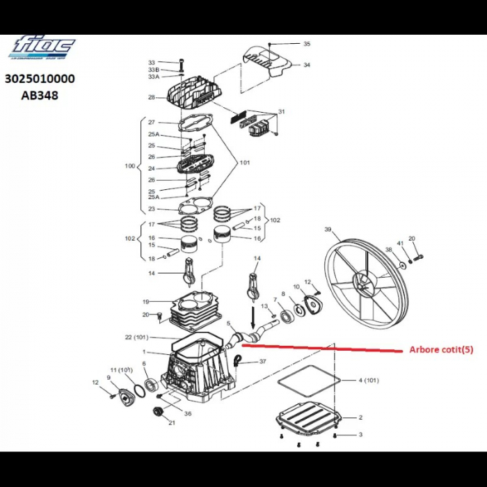 Arbore cotit pentru cap compresor AB348/360 [2]