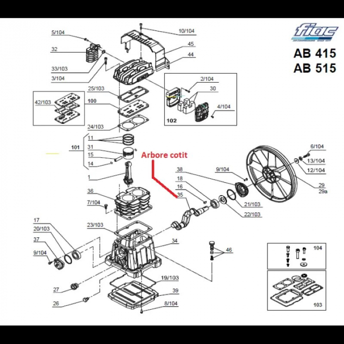 Arbore cotit pentru cap compresor AB415 [2]