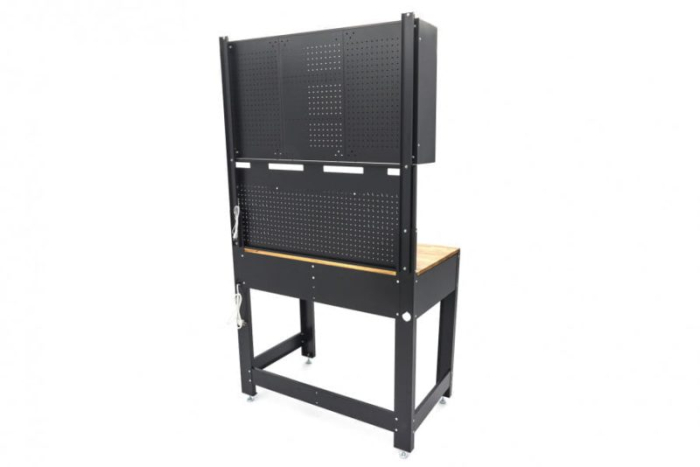 Banc de lucru 115cm cu blat de lemn masiv, LED si cutii depozitare - HBM [5]