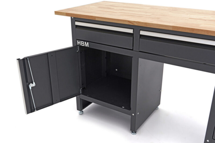 Banc de lucru cu 6 sertare, 1 usa si blat din lemn masiv 171 cm - HBM [5]