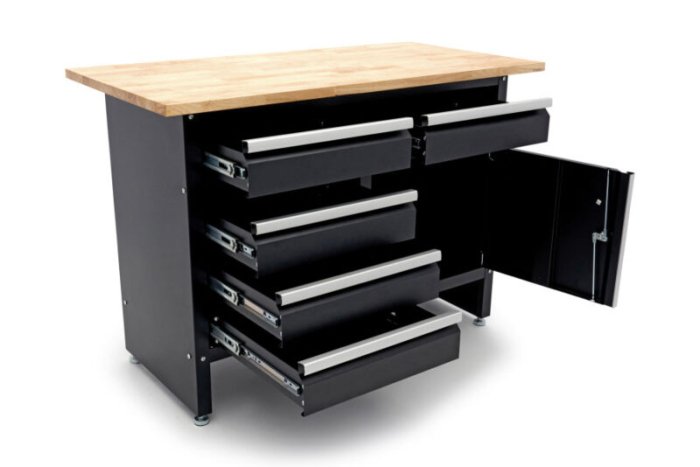 Banc de lucru cu blat din lemn masiv 120 cm, 8 sertare - HBM [3]