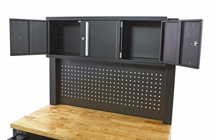 Banc de lucru cu blat din lemn masiv,182 cm, 4 sertare, panou si usa - HBM [4]