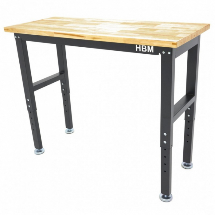Banc de lucru cu blat din lemn masiv, reglabil pe inaltime 122 cm [2]