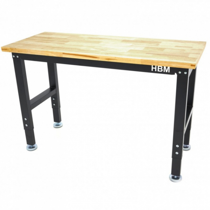 Banc de lucru cu blat din lemn masiv, reglabil pe inaltime 122 cm [3]