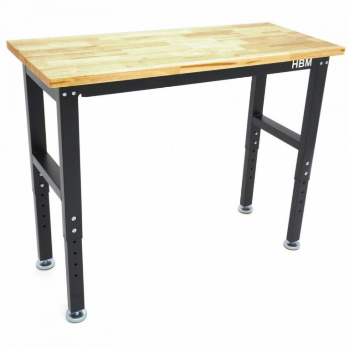 Banc de lucru cu blat din lemn masiv, reglabil pe inaltime 122 cm [4]