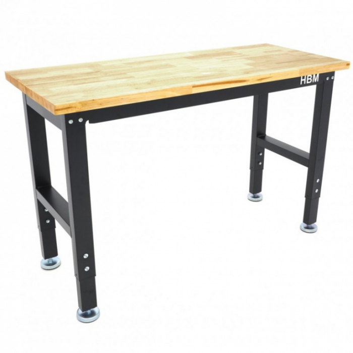 Banc de lucru cu blat din lemn masiv, reglabil pe inaltime 122 cm [5]