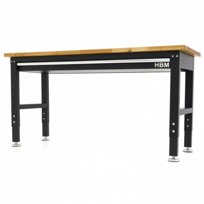 Banc de lucru cu blat din lemn masiv, reglabil pe inaltime 152 cm [8]