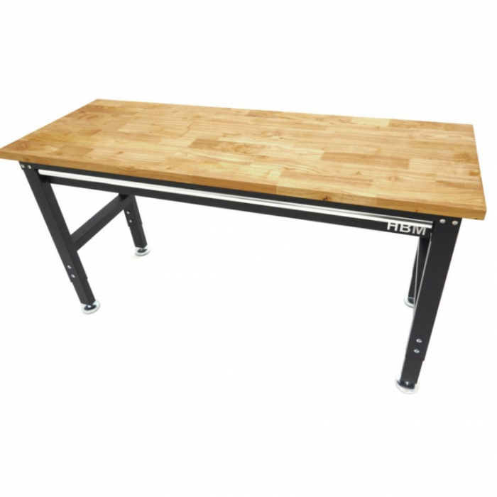 Banc de lucru cu blat din lemn masiv, reglabil pe inaltime 152 cm [6]