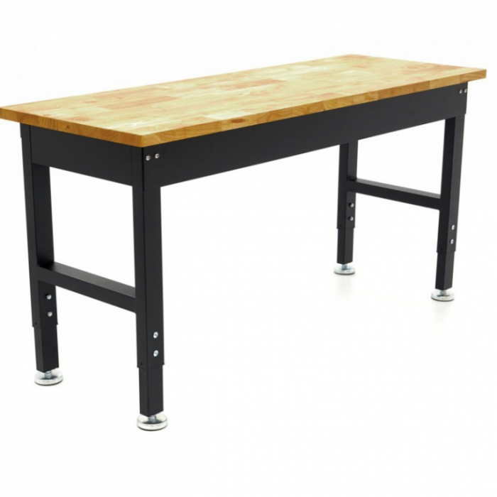 Banc de lucru cu blat din lemn masiv, reglabil pe inaltime 152 cm [4]