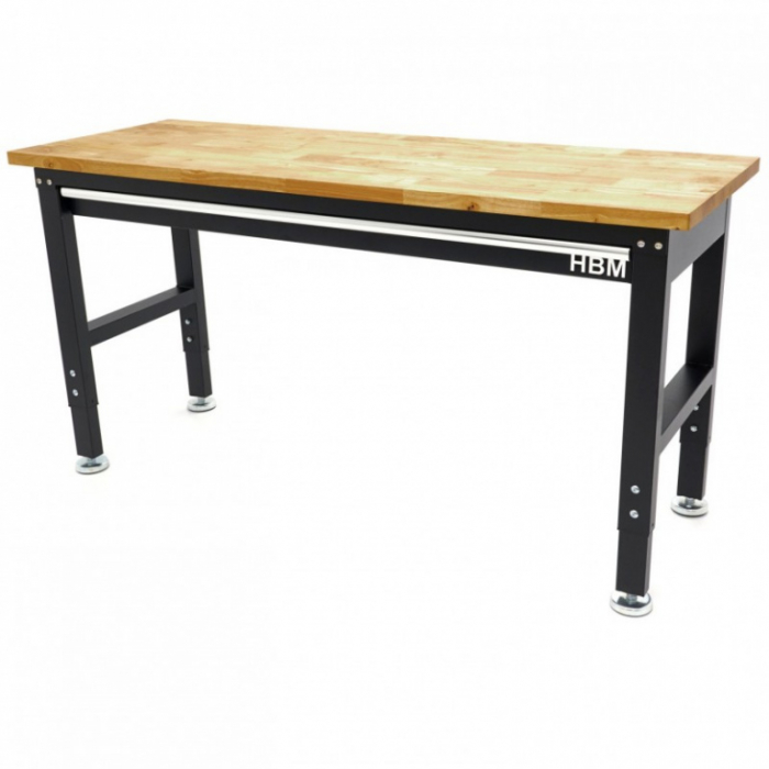 Banc de lucru cu blat din lemn masiv, reglabil pe inaltime 152 cm [5]