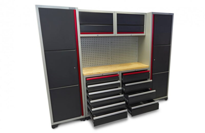 Banc de lucru metalic modular 9 piese, 263 x 51 x 204 cm - HBM [7]