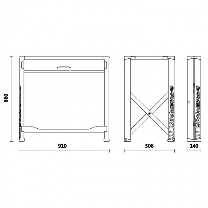Banc de lucru metalic pliabil 80 cm [5]