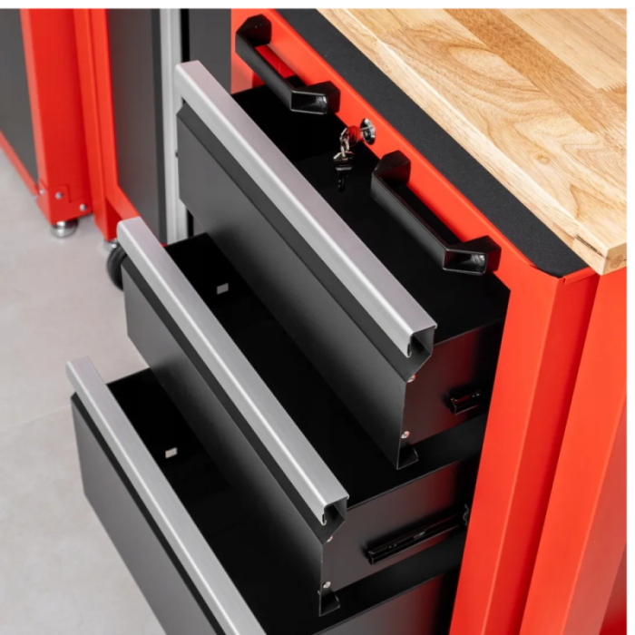 Banc de lucru metalic si blat de lemn pentru atelier, 10 piese [2]