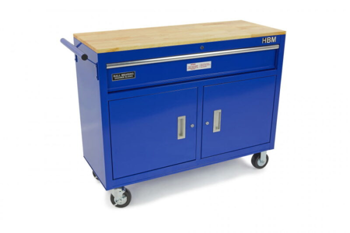 Banc de lucru mobil tip carucior 117 cm cu blat de lucru din lemn - HBM [4]