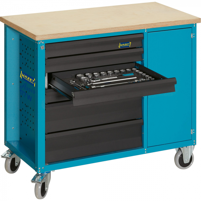 Banc de lucru neechipat pe role cu 6 sertare [5]