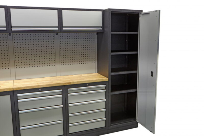 Banc de lucru tip ansamblu modular de atelier premium negru gri, 16 buc - HBM [4]