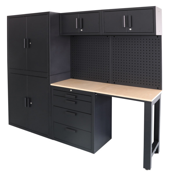 Banc de lucru tip Sistem mobilier modular premium 8 piese, negru mat - HBM [3]