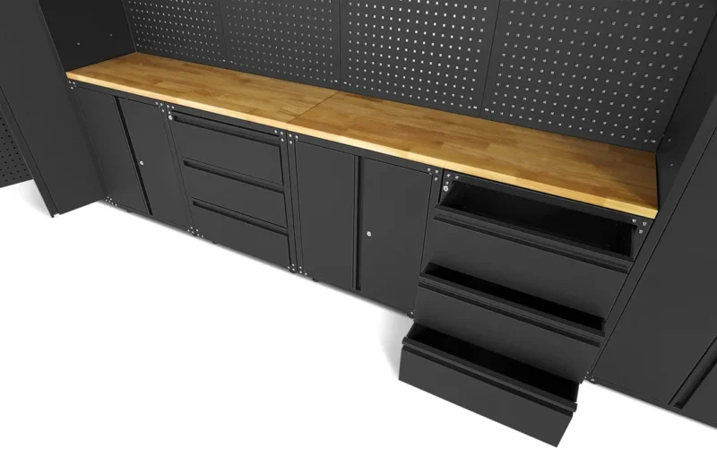 Banc de lucru tip ansamblu modular de atelier premium negru mat, 16 buc. - HBM [6]