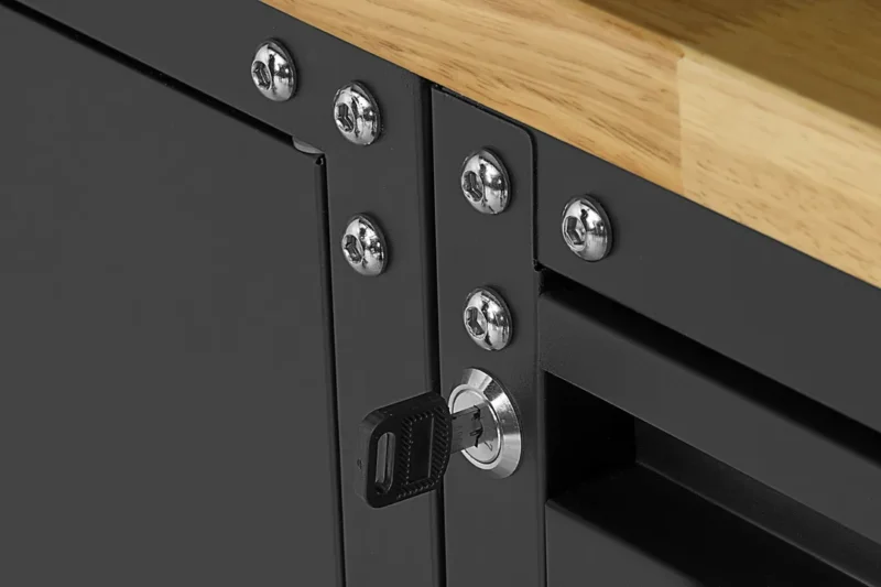 Banc de lucru tip ansamblu modular de atelier premium negru mat, 16 buc. - HBM [11]