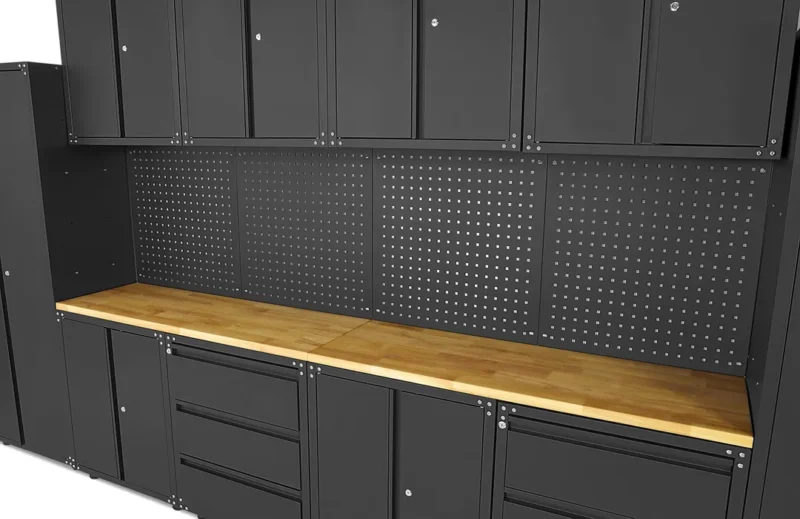 Banc de lucru tip ansamblu modular de atelier premium negru mat, 16 buc. - HBM [4]