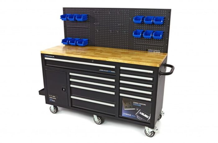 Banc tip carucior de scule cu blat de lemn masiv 158 cm - HBM [5]