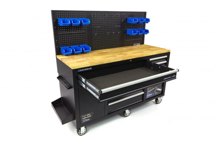 Banc tip carucior de scule cu blat de lemn masiv 158 cm - HBM [4]