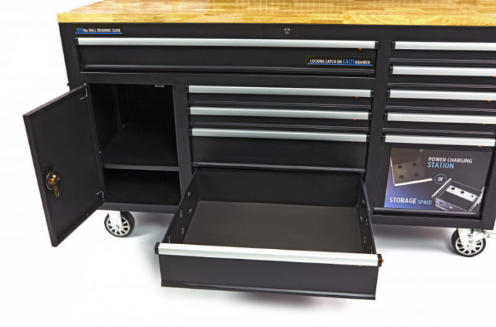 Banc tip carucior de scule cu blat de lemn masiv 158 cm - HBM [2]