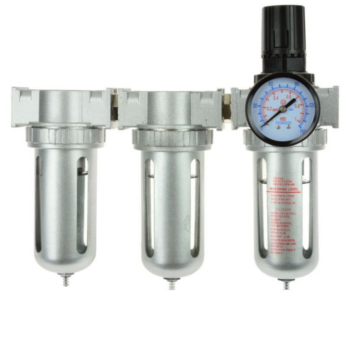 Baterie cu 3 filtre de aer si regulator 1/2" [2]