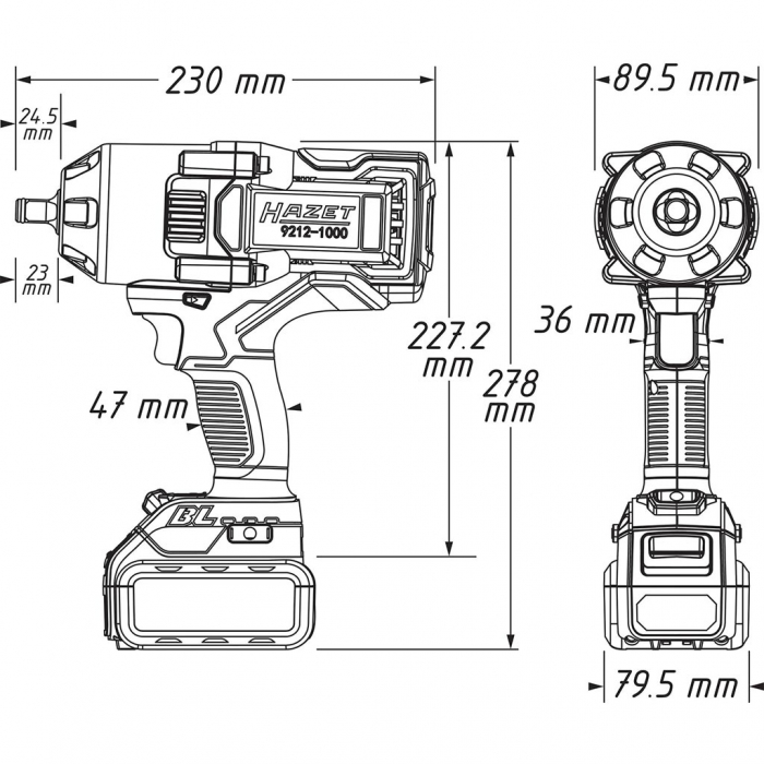 Cheie de impact 1/2" cu acumulatori 18V, 1400 Nm [5]