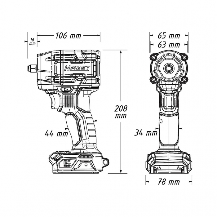 Cheie de impact 1/2" cu acumulatori 18V, 406 Nm [4]