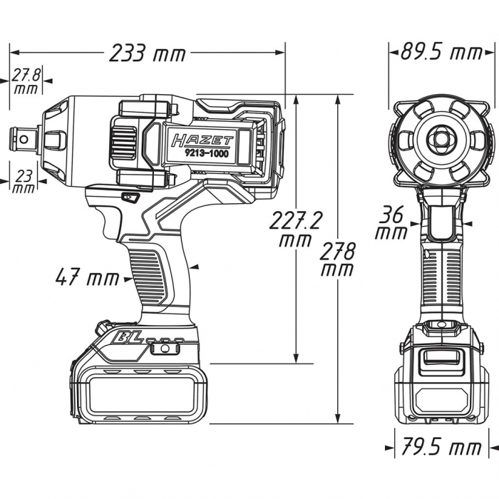 Cheie de impact 3/4" cu acumulatori 18V, 1400 Nm [4]