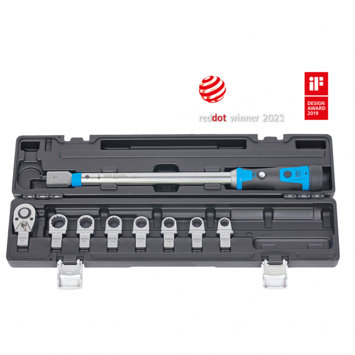Cheie dinamometrică 1/2" cu clichet reversibil 40-200 Nm, 9 piese [1]