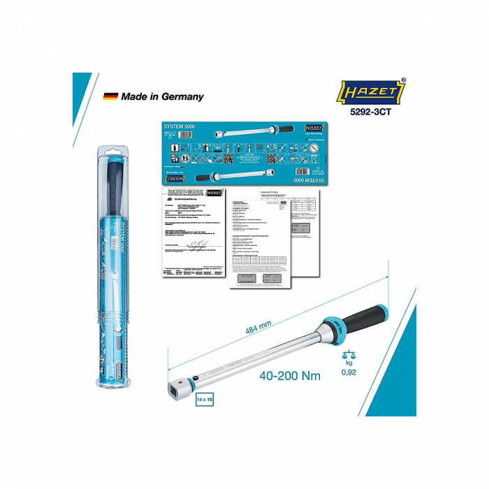 Cheie dinamometrica cu clichet reversibil, cu locas de inserare, 40-200 Nm [5]