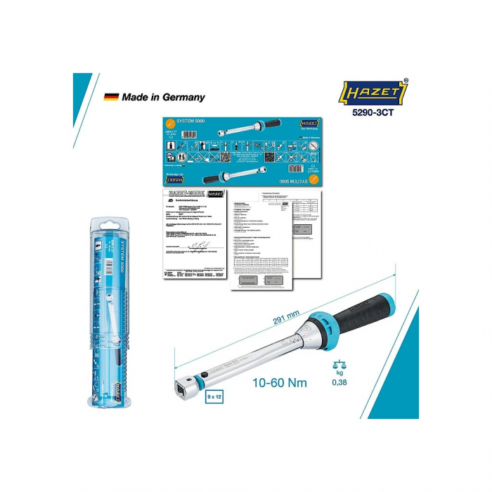 Cheie dinamometrica cu clichet reversibil, cu locas de inserare, 10-60 Nm [4]