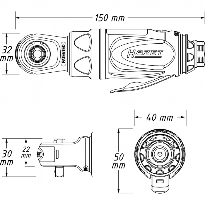 Clichet pneumatic mini 1/4" 40 Nm [2]